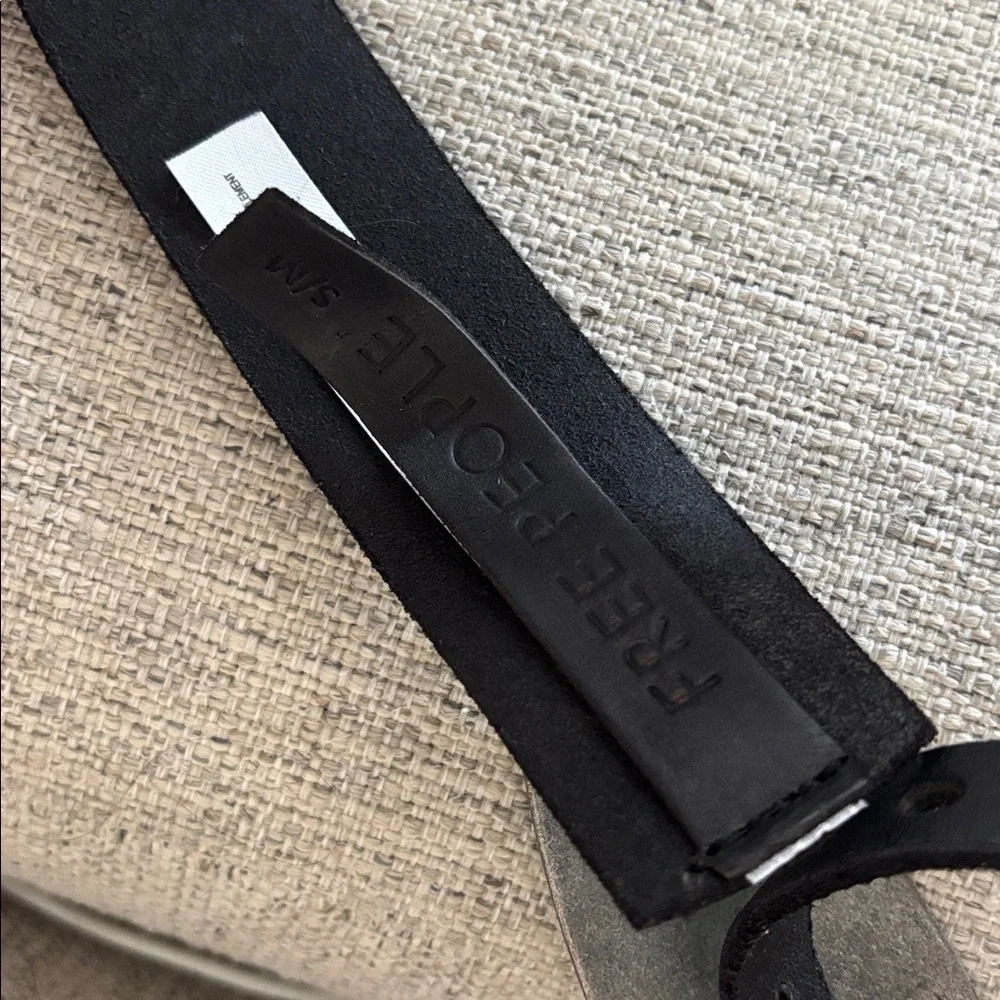 Free People Oyster Bay Hip Belt In Black & Silver Buff leather belt s/m
